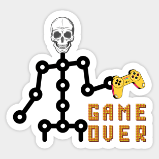 Cool Skeleton Gamer - Your GAME OVER - HALLOWEEN Sticker